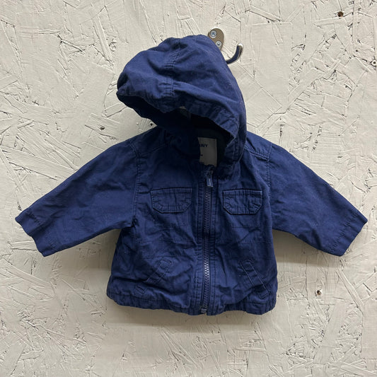 EUC Old Navy 0-3M Navy Zipped Jacket with Hood