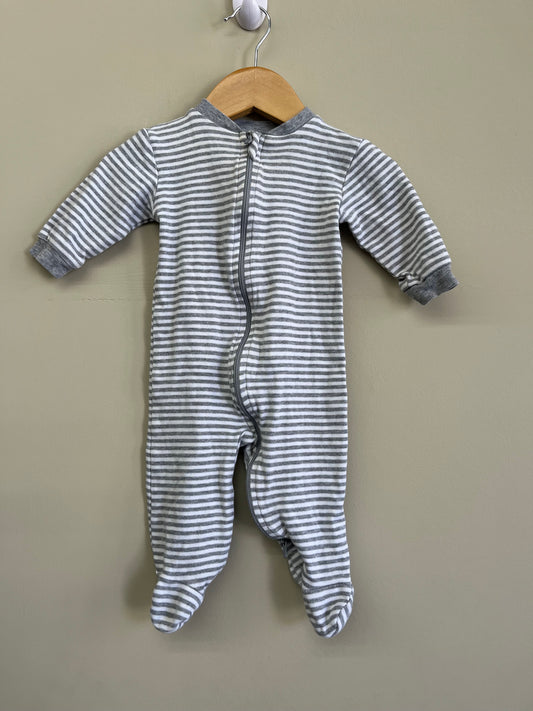 EUC George 3-6M Grey Stripe Zip Sleeper