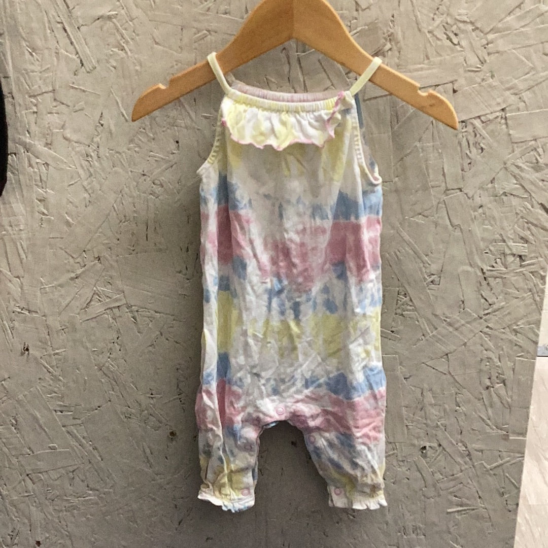 EUC Joe Fresh 6-12m sleeveless tie dye long romper