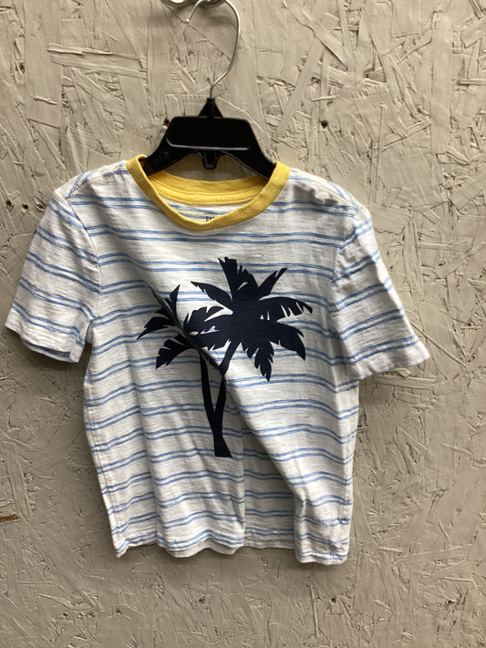 Gap Kids Blue and White Striped Palm Tree SS T-Shirt