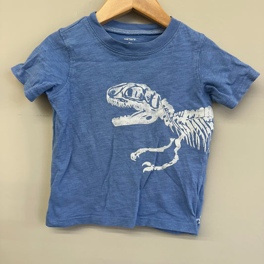 EUC Carters 2T Blue Dinosaur Tshirt