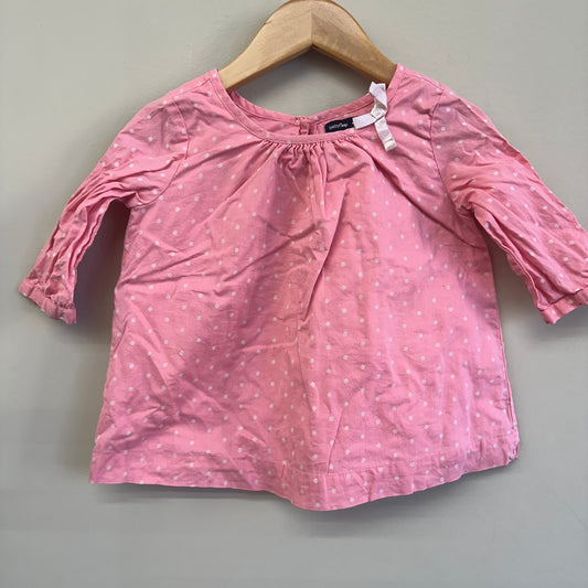 EUC Baby Gap 2T Pink Dotted LS Shirt