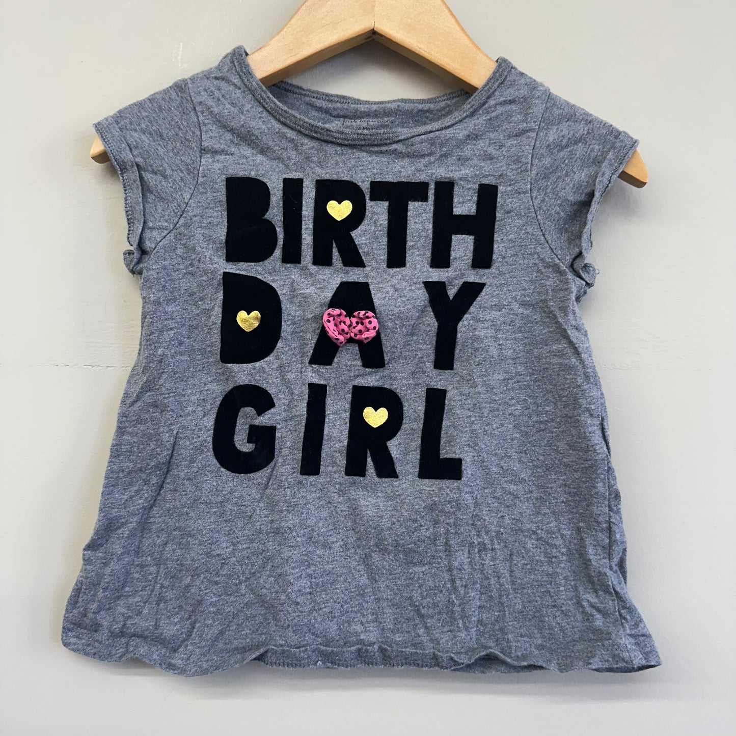 EUC First Impression 24m Grey Birthday Girl Tshirt