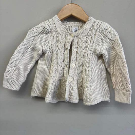 EUC Baby Gap 12-18m Cream Cardigan