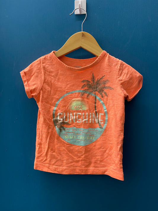 EUC Carters 3T Neon Orange T-shirt “Miss Sunshine”