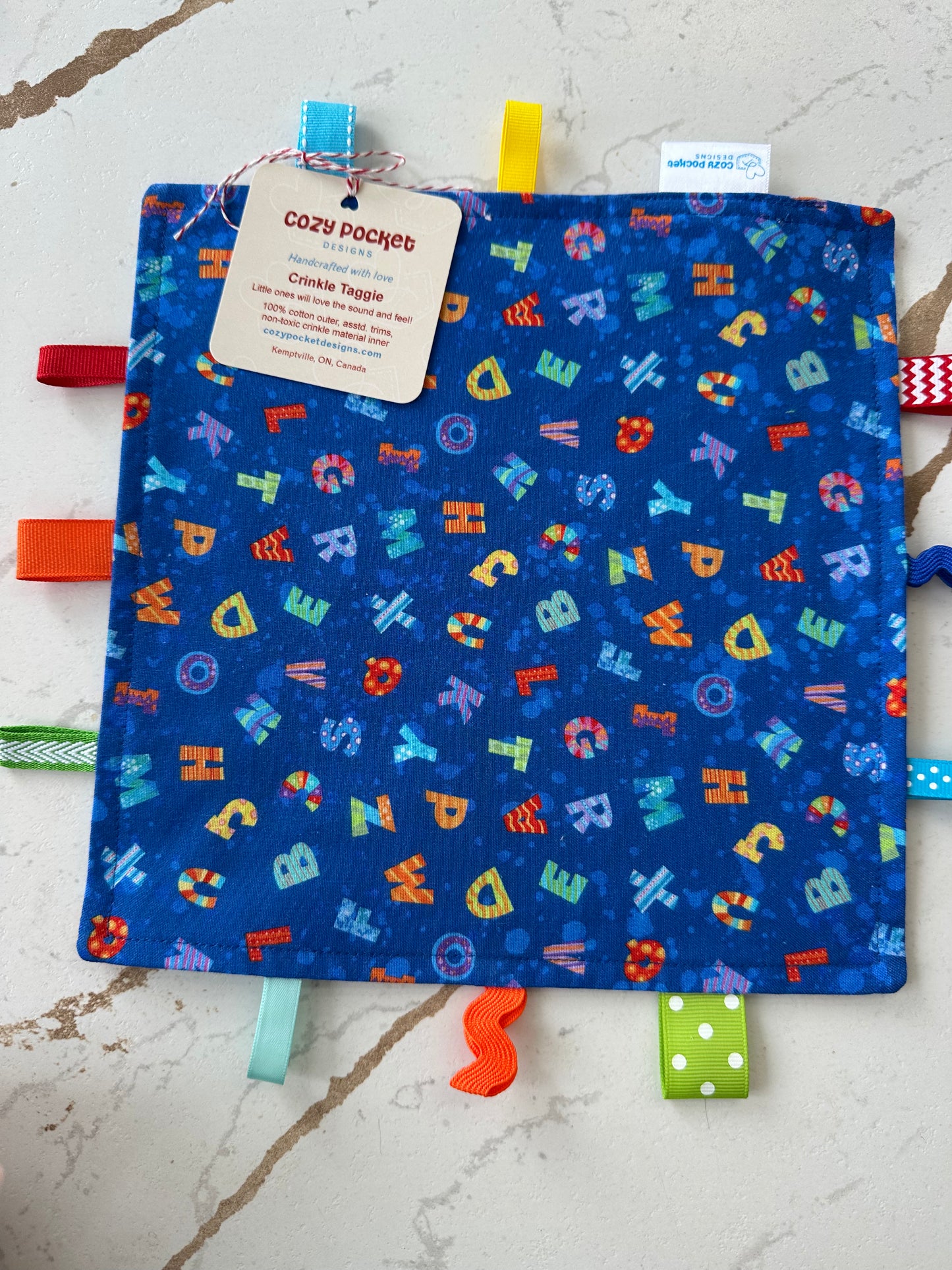 Cozy Pocket Designs Crinkle Taggie