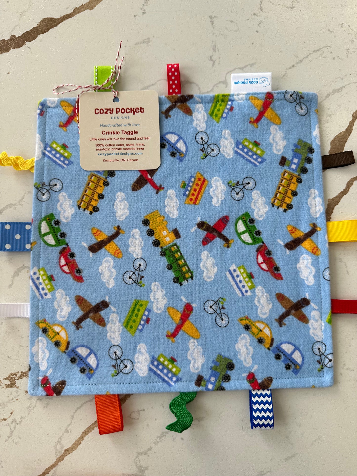 Cozy Pocket Designs Crinkle Taggie