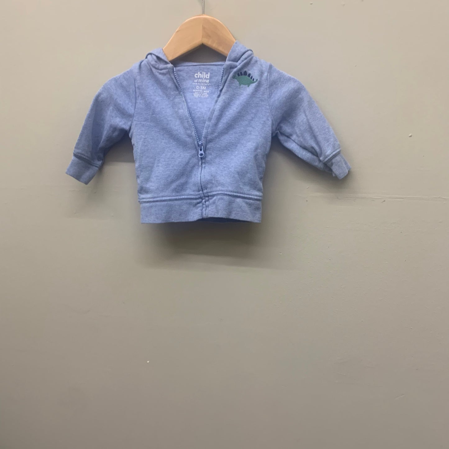 EUC carters 0-3m blue LS zip sweater