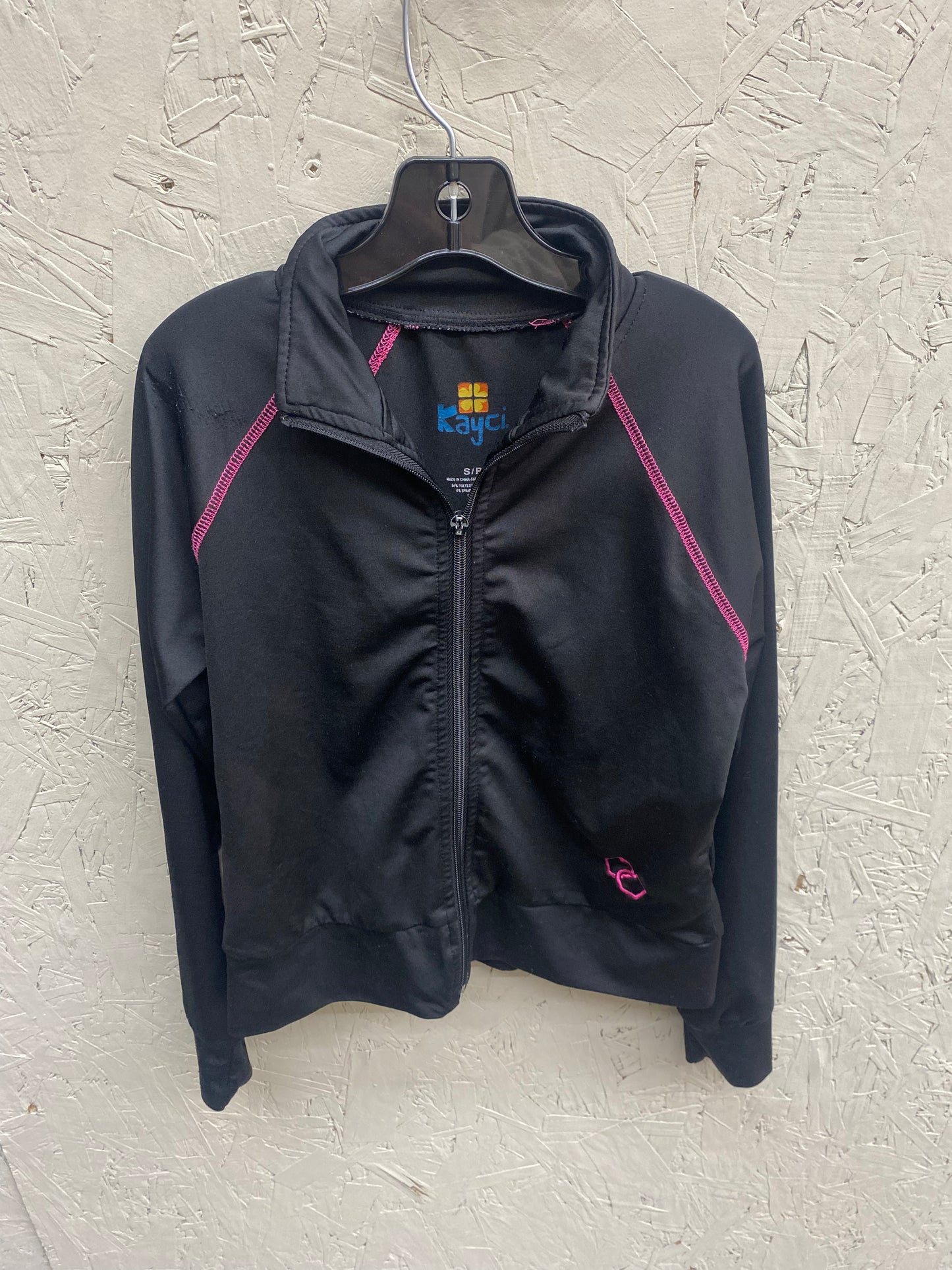 EUC kayci sm black zip athletic LS jacket