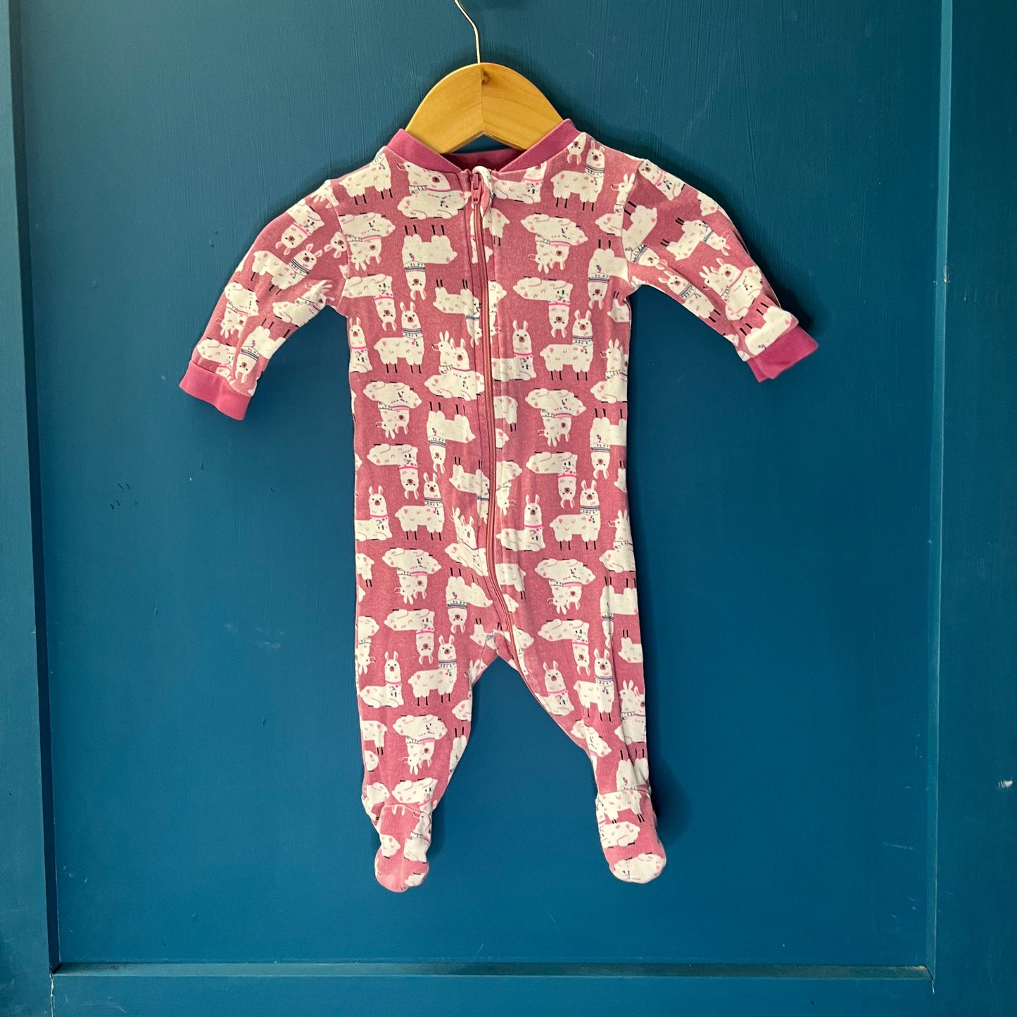 EUC George 0-3 M pink llama zip sleeper