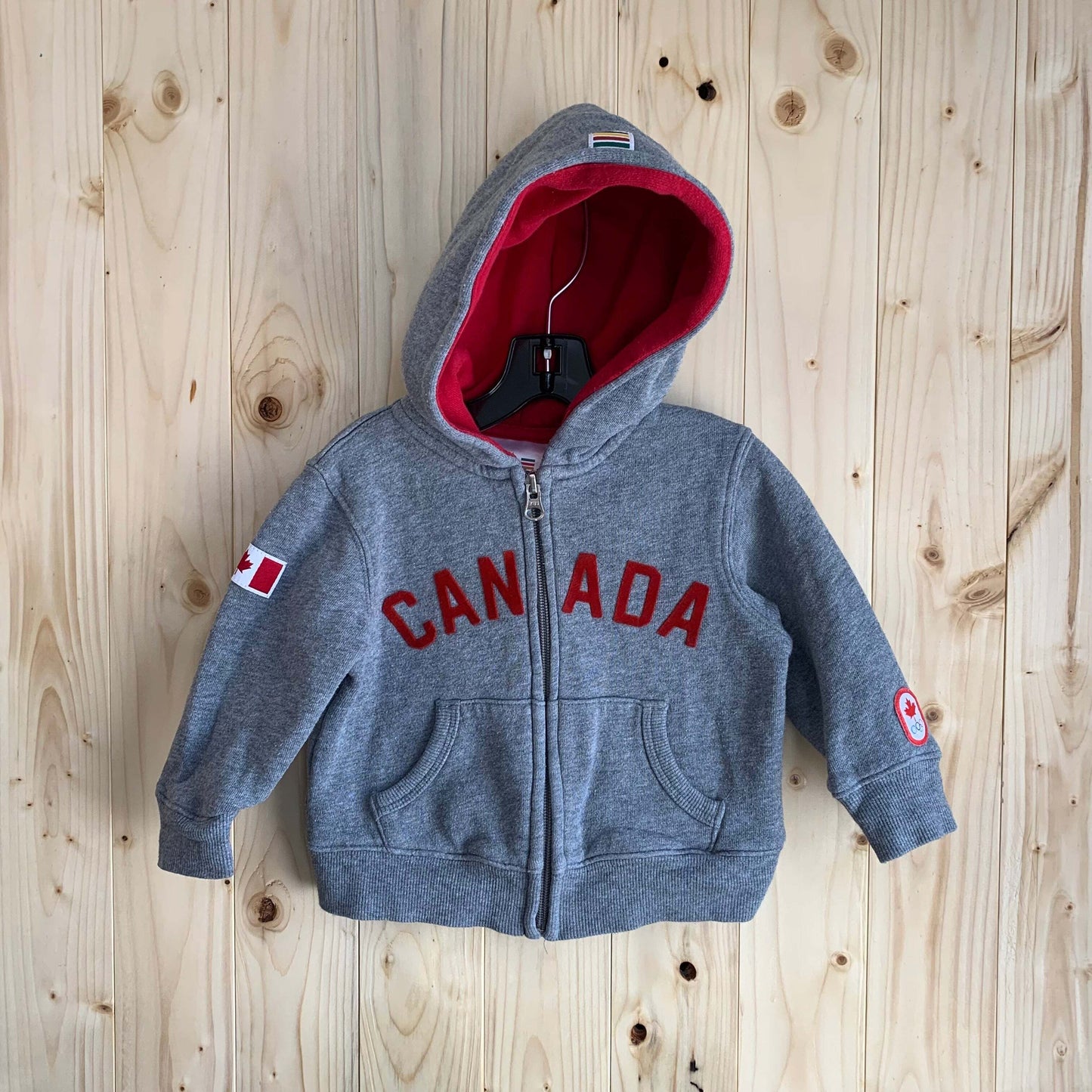 Hudson Bay 6-12M Grey/Red “Canada” Hoodie