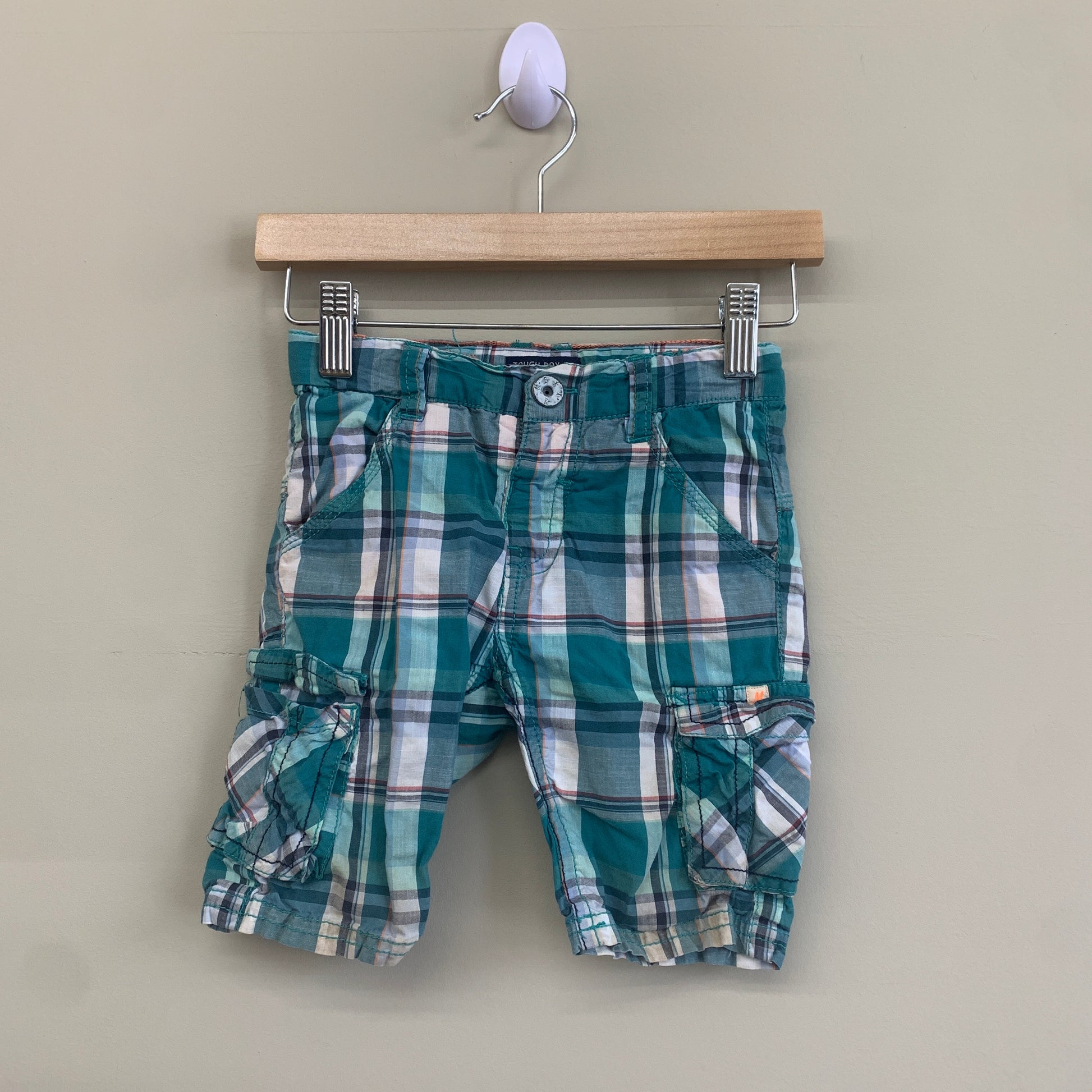 Mexx 18-24M Teal Plaid Shorts