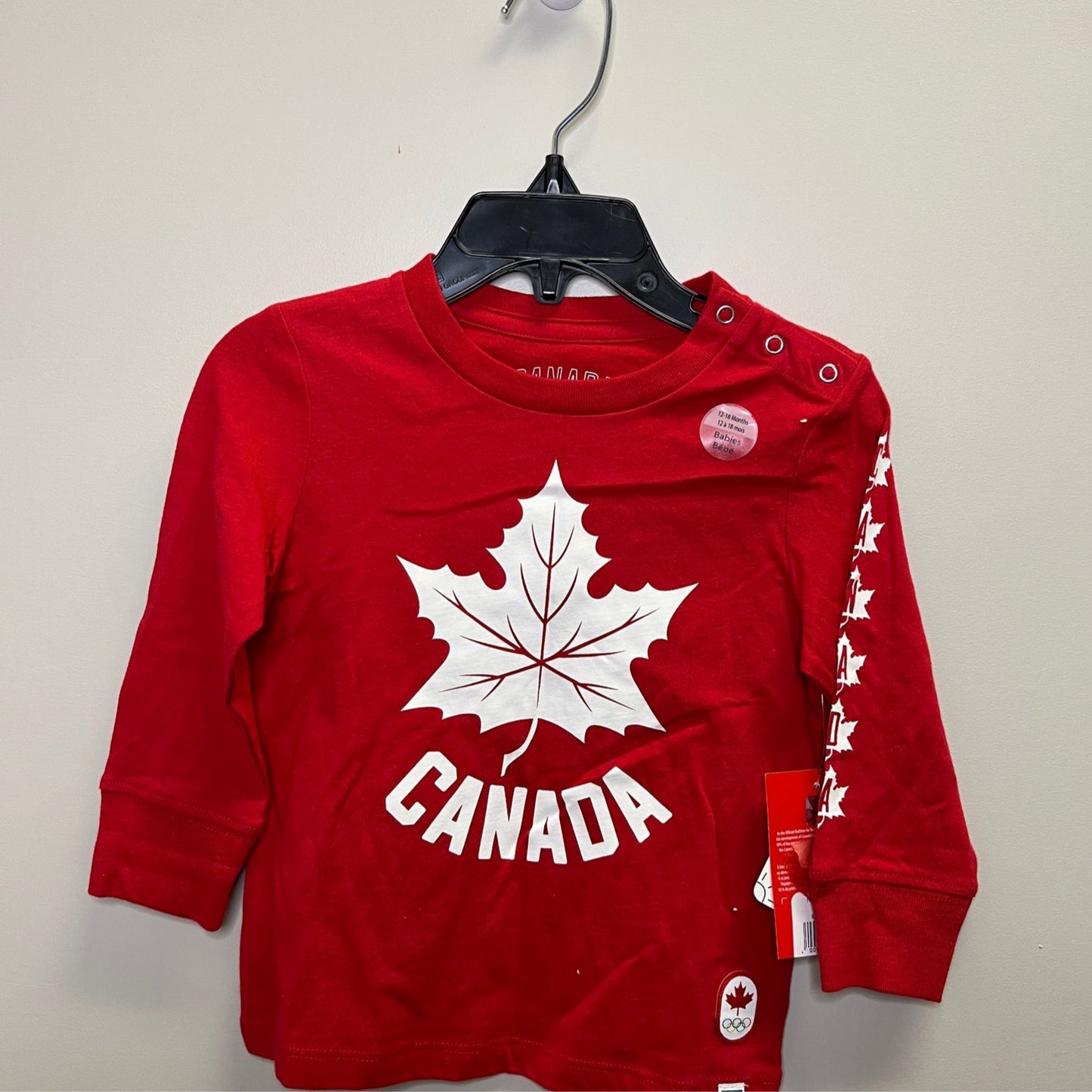 NWT Hudson’s Bay 12-18m Red LS T-Shirt “Canada”