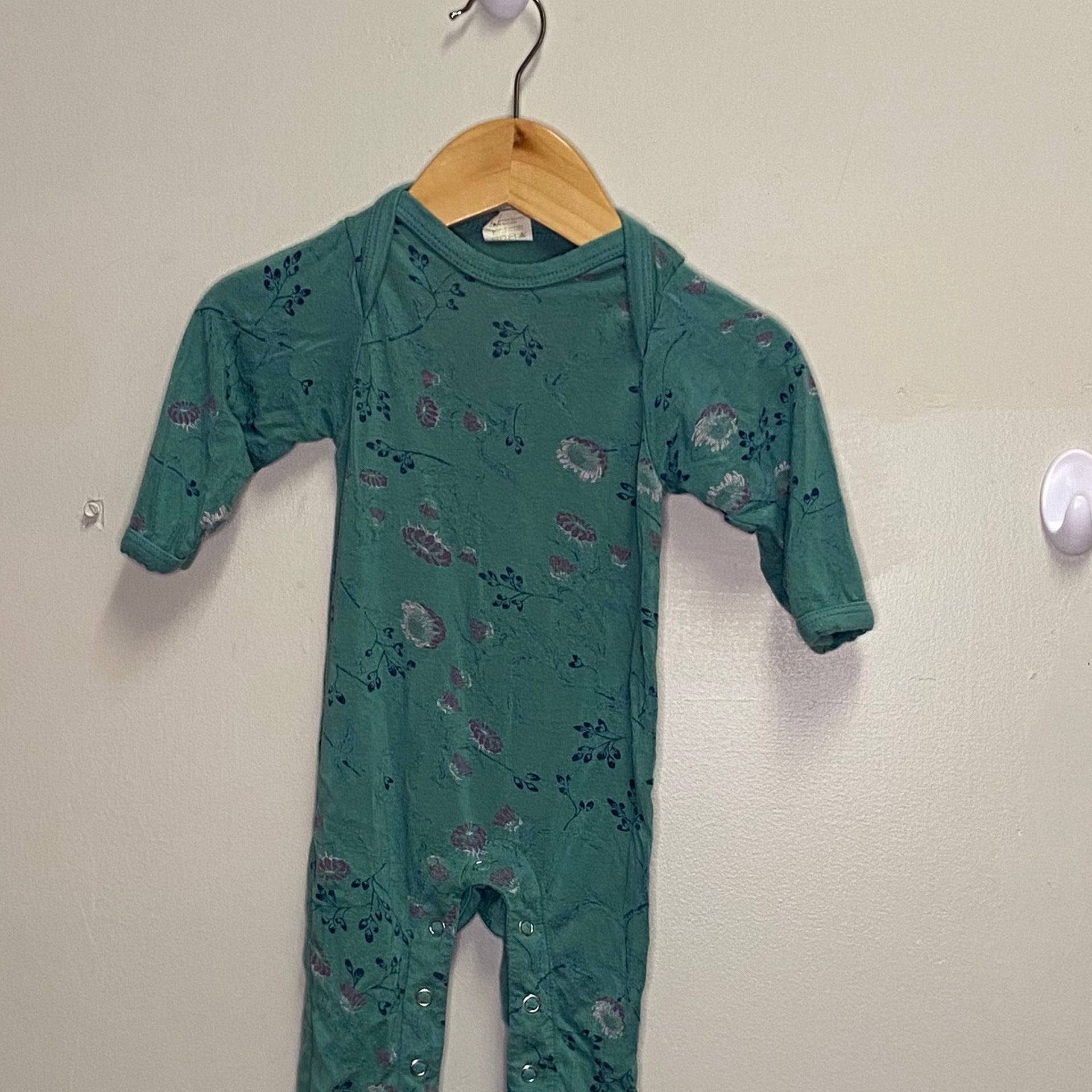 This Is J 3-6M Green Floral Sleeper