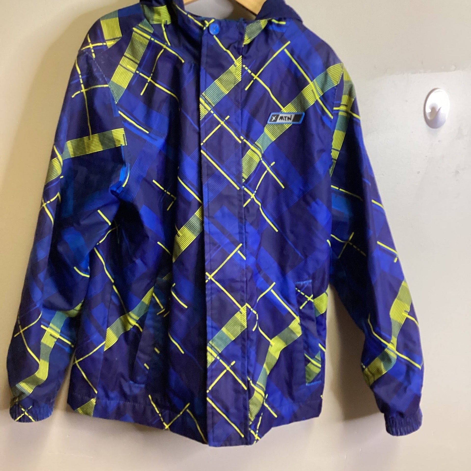 XMTN M(7/8) Navy, Blue & Yellow Spring/Fall Jacket with Hood