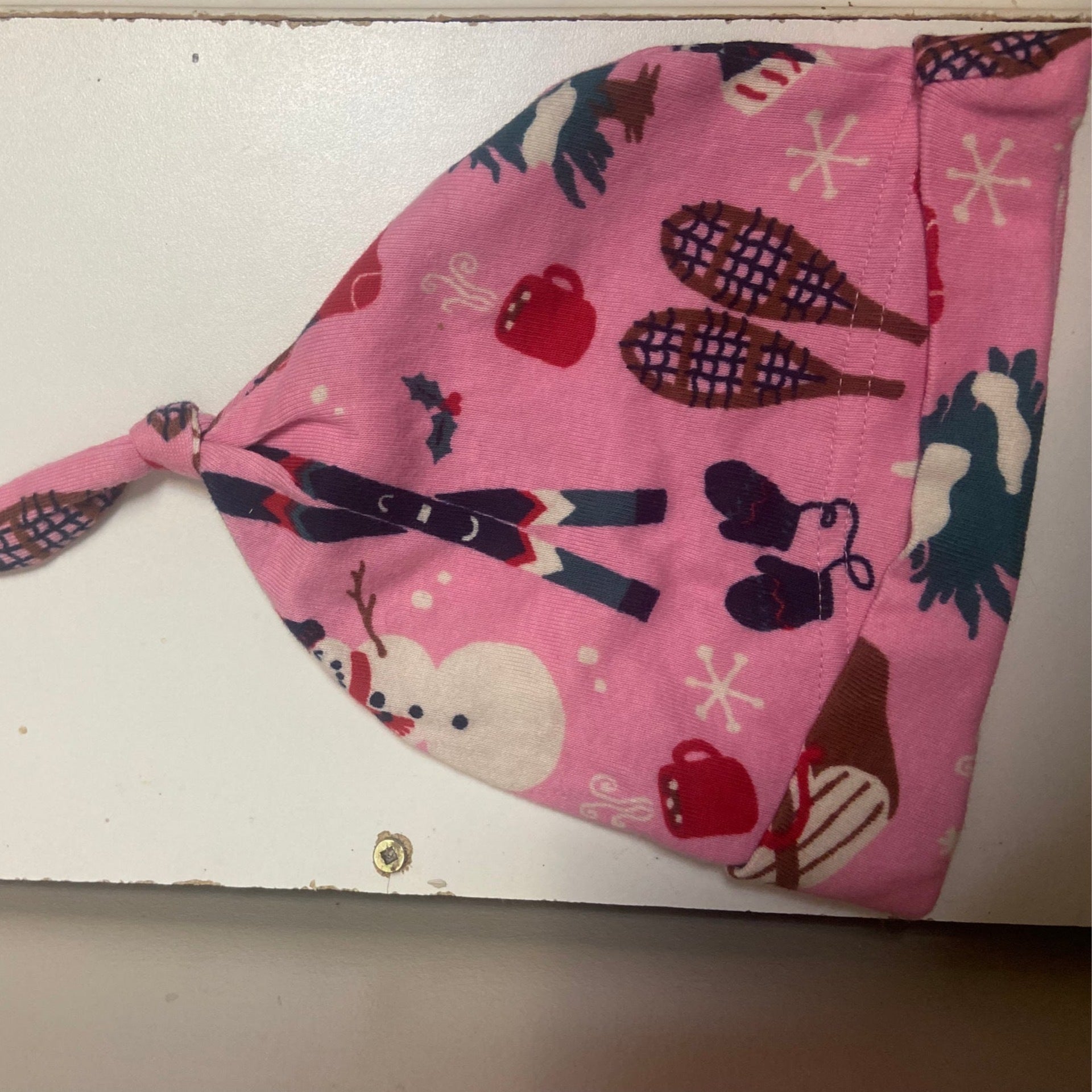 Hatley 18-24M Pink Snowman Knotted Cap