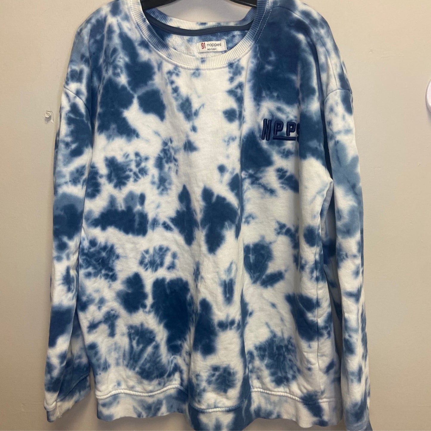 Noppies 9-10y Blue & White Tie Dye LS Sweatshirt