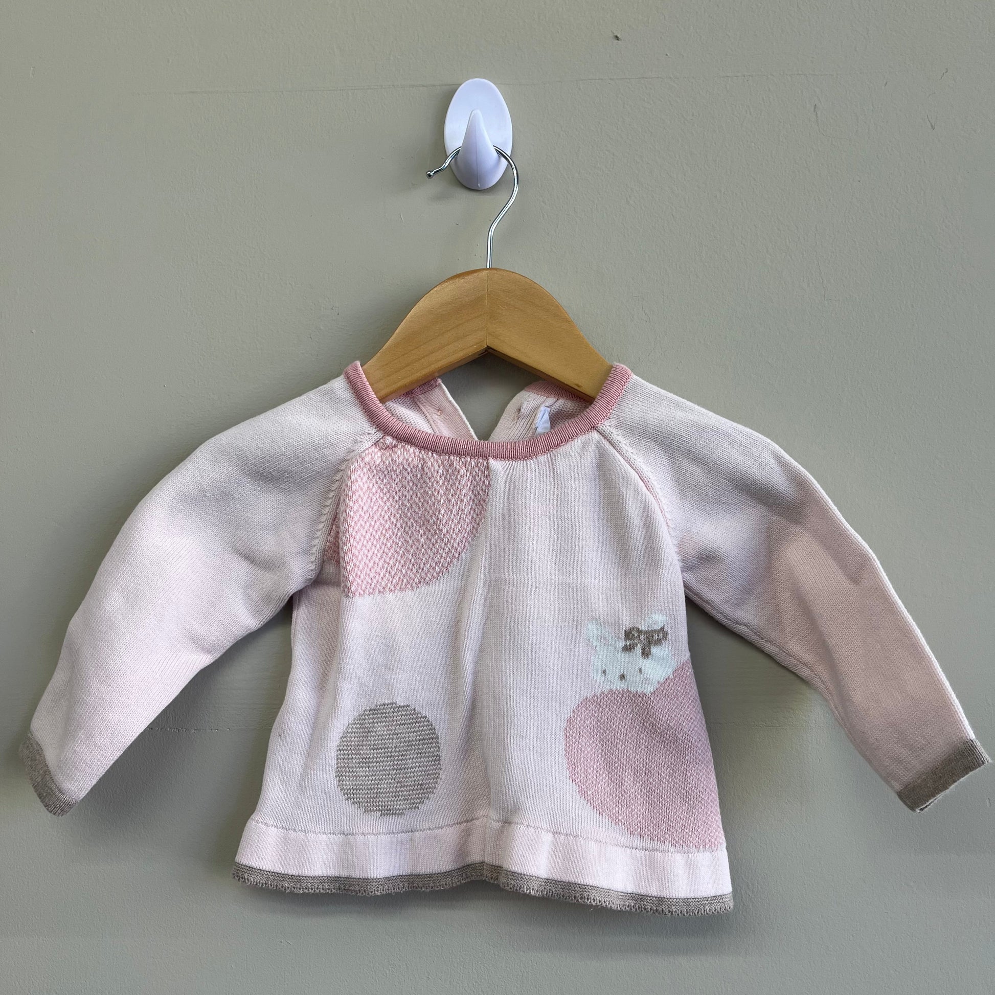 VGUC Mayoral 4-6M Pink Knitted LS Shirt